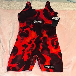 TYR Fiery Red and Black Swimwear